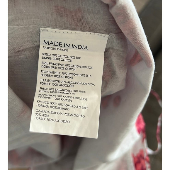 Club Monaco M Soft Printed Cami Tank Top Light Gray & Pink Floral - Picture 7 of 7